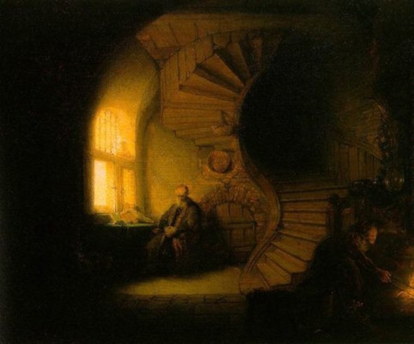 Rembrandt le philosophe en méditation